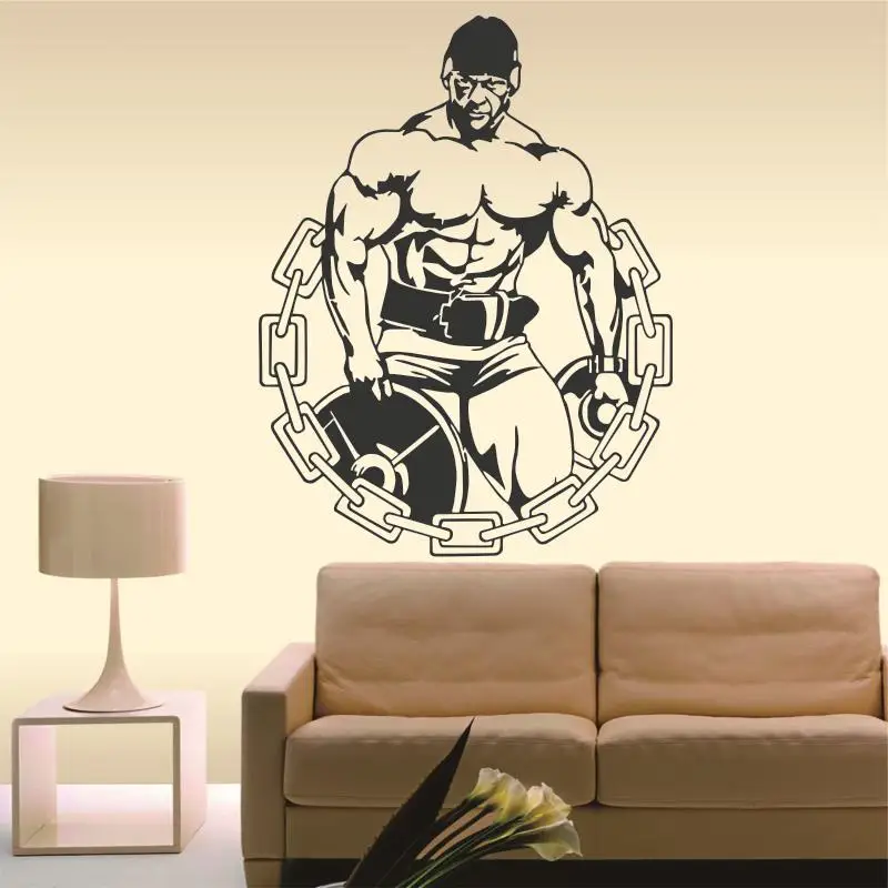 Dctal GYM wall sticker  Logo Name GYM Decal Posters Vinyl Wall Decals Pegatina Quadro Parede Decor Mural GYM Sticker 15