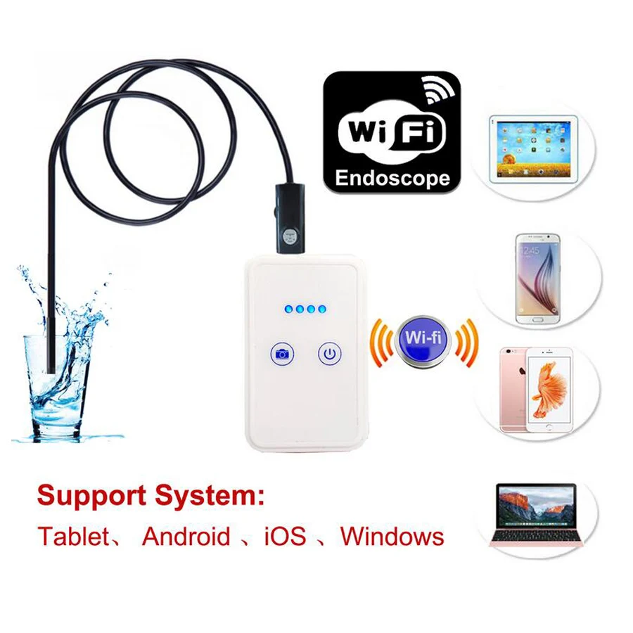 Беспроводной эндоскоп с Wi-Fi камера 8 мм для эндоскопа IOS USB бороскоп на базе Android