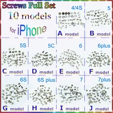 

New Full Screws Set with Botton Screw For iphone 7 7plus 6G 6plus 6S Plus 4.7'' 5.5'' 4 4S 5 5S 5C Replacement parts/Screwdriver