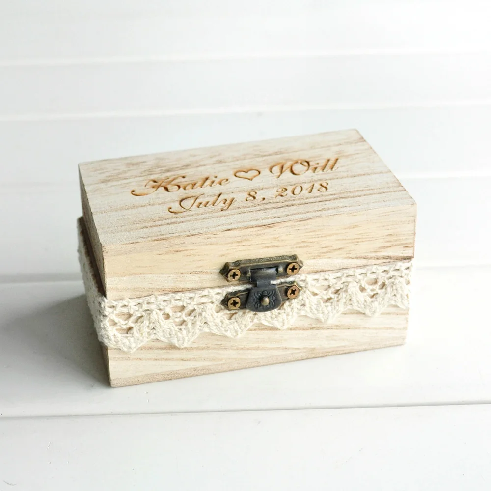 

Rustic Ring Box Wedding Ring Bearer Pillow Personalized Wedding Ring Holder Rustic Wedding Decor Engagement Gift