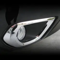 2 шт. ABS Chrome Авто снаружи яркое серебро передние противотуманные Крышка лампы Накладка для Subaru Forester SJ 2014 2015 Автомобиль средства укладки волос