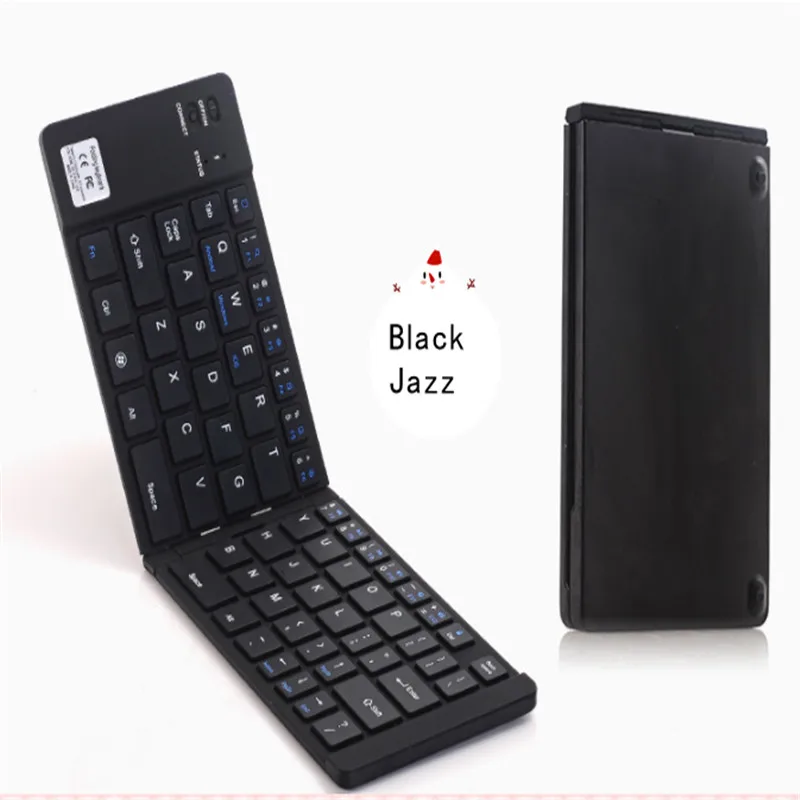 KuWFi портативная Bluetooth складная клавиатура мобильный телефон компьютер Универсальная креативная карманная двойная складная клавиатура - Цвет: Black Jazz