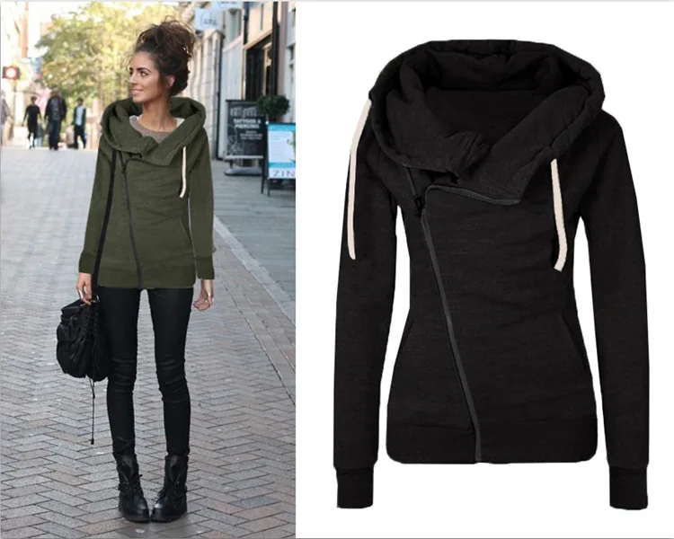  2019 Special Offer Panda Moletom New Women Sweatshirts Solid Color Hooded Jacket Sleeve Women's Hoo