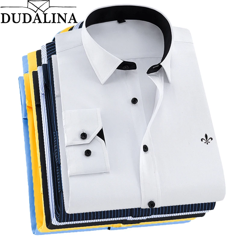 DUDALINA 2019 для мужчин рубашка с длинными рукавами Camisa социальной Masculina классический мужской рубашки для мальчиков рубашка в деловом стиле