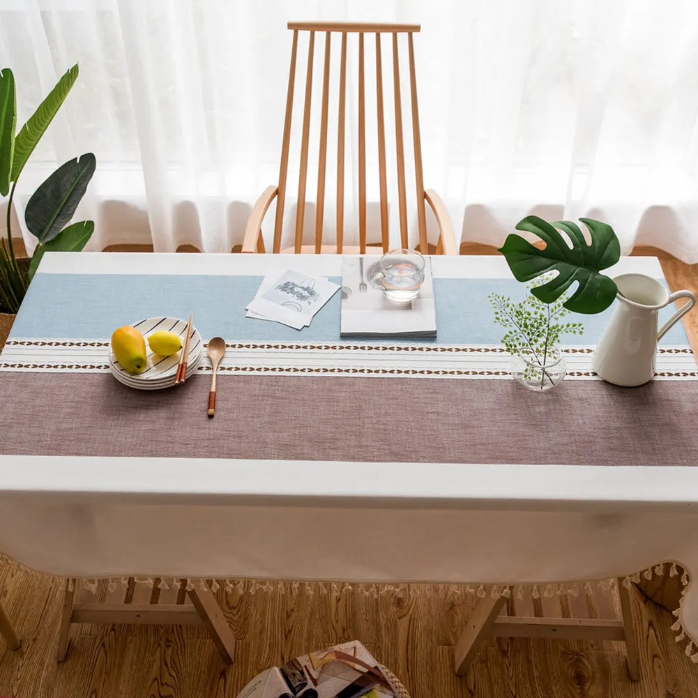 

Unique Cute Cotton Linen Tablecloth Minimalist Pattern Rectangle for Kitchen Living Room Decorations LXY9 JA03