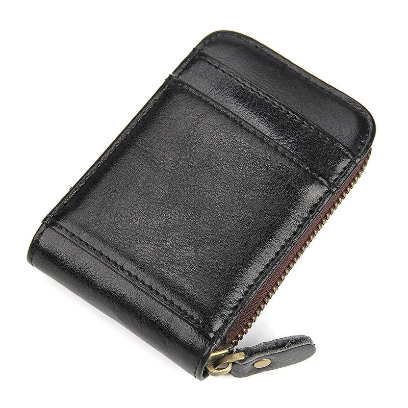 

J.M.D Genuine Leather Credit Card Holders Wallets With Coin Pocket Fashion Men Business RFID Card Holder R-8181