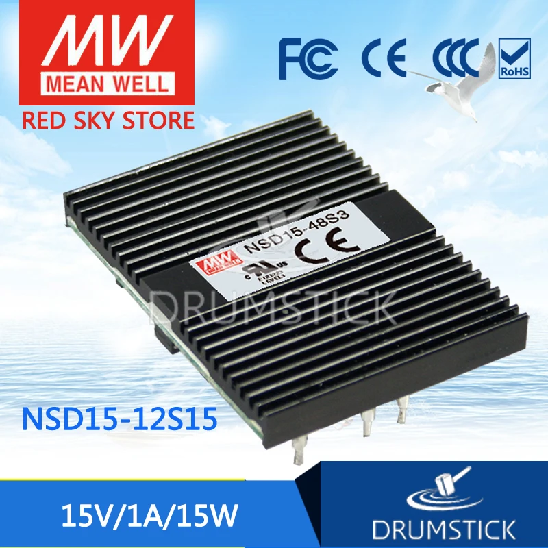 

MEAN WELL NSD15-12S15 15V 1A meanwell NSD15 15V 15W DC-DC Regulated Single Output Converter