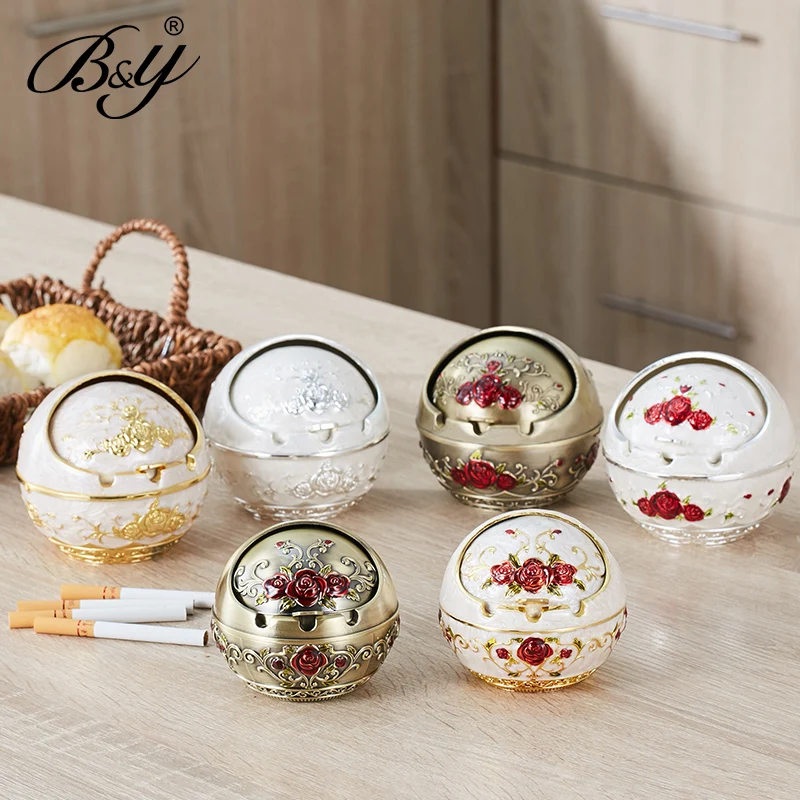Шаровая металлическая пепельница с крышкой зажигалки аксессуары для курения