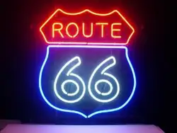 Route 66 стеклянный неоновый свет знак пивной бар