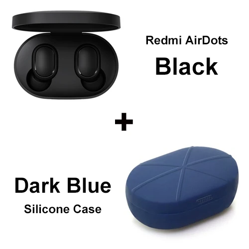 Xiaomi Redmi AirDots TWS True беспроводной Bluetooth 5,0 наушники DSP шумоподавление Гарнитура наушники TWSEJ04LS - Цвет: Add Silicone Case DB