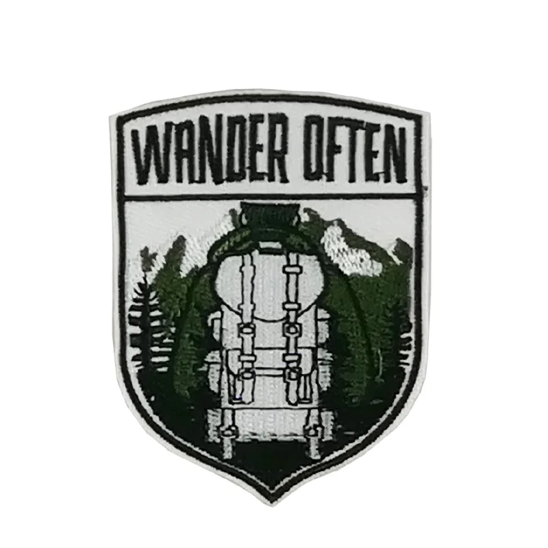 

3" Wander often patches Mountain outdoor life hiking camping Souvenir badge Embroidered iron on patch for clothing backpack cap