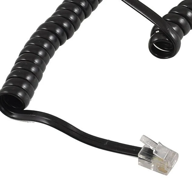

Good Replacement RJ9 4P4C Plug Coiled Stretchy Telephone Cable Black