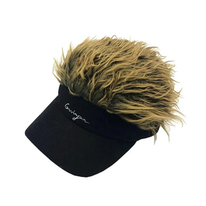 

Fashion Male Female Unisex Funny Hair Loss Cool Gifts Men Baseball Cap Fake Flair Hair Camouflage Hats Cap