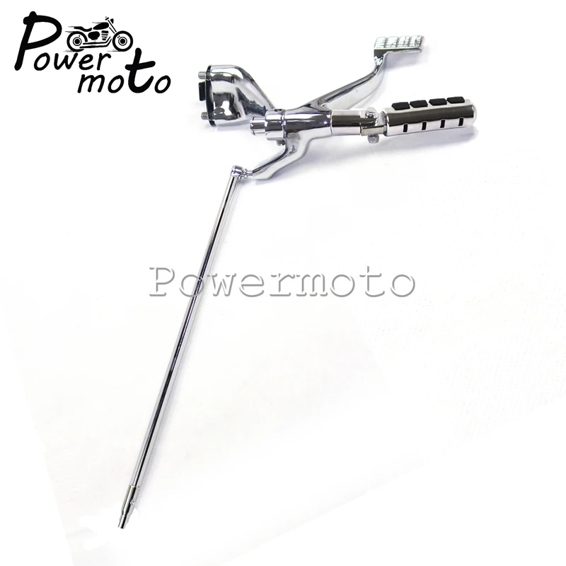 Motorcycle Chrome Forward Control Complete Pegs Levers Linkage Kit For