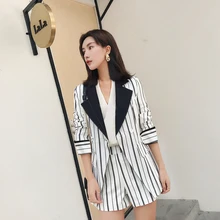 Professional Shorts Two Piece Set Short Pant Jacket Office Lady Women Suit Femme