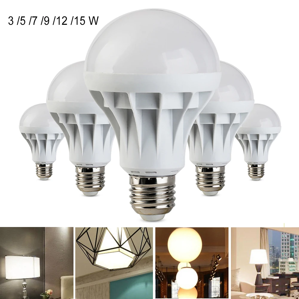 

E27 220 V Light 5730 SMD 3 5 7 9 12 15 Watt LEDs Light High Bright Led lamp ampulle
