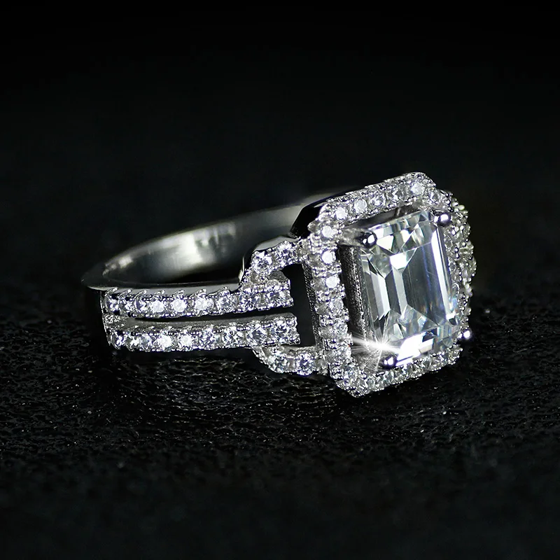 Original real 925 Sterling Silver Ring Finger anel aneis CZ Stone for Women Jewelry Pure Wedding Engagement personalized R2101S