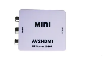 

100pcs RCA AV to HDMI 1080P AV2HDMI Mini AV Converte Signal Converter for TV, VHS VCR, DVD Records Chipsets Shown