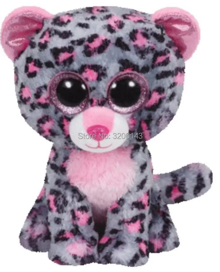 

Ty Beanie Boos 6" Tasha the Leopard Big Glitter Eyes 15cm Plush Stuffed Animals Doll Toys Collection Christmas Gift