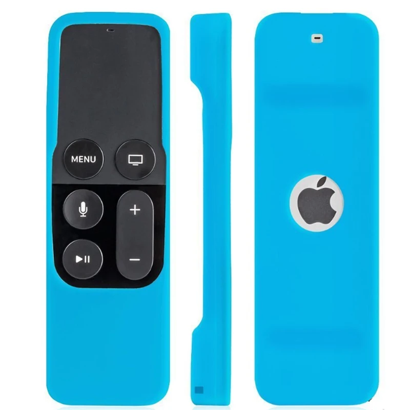 Синий Чехол для пульта дистанционного управления для Apple tv 4K 4th Gen, чехол для пульта дистанционного управления 4Gen, силиконовый мягкий защитный чехол из кожи чехол - Цвет: Синий