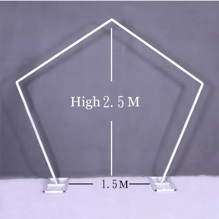 Свадебный фон из кованого железа с геометрическим рисунком пятиугольник дорога свинцовая металлическая Арка цветы полка для украшения свадебной вечеринки