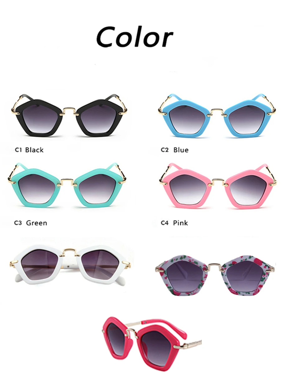 RHAMAI Kids Sunglasses 2019 Brand Trendy Polygon Children Boys Girls Sun Glasses Sun Shades Baby Glasses Eyeglasses Goggles (3)