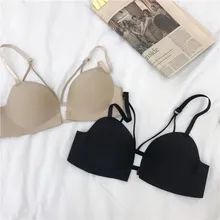 Женские сексуальные бюстгальтеры с пряжкой спереди, бюстгальтер для маленькой груди, красивое нижнее белье для молодых девушек, Короткие топы, поперечные лямки