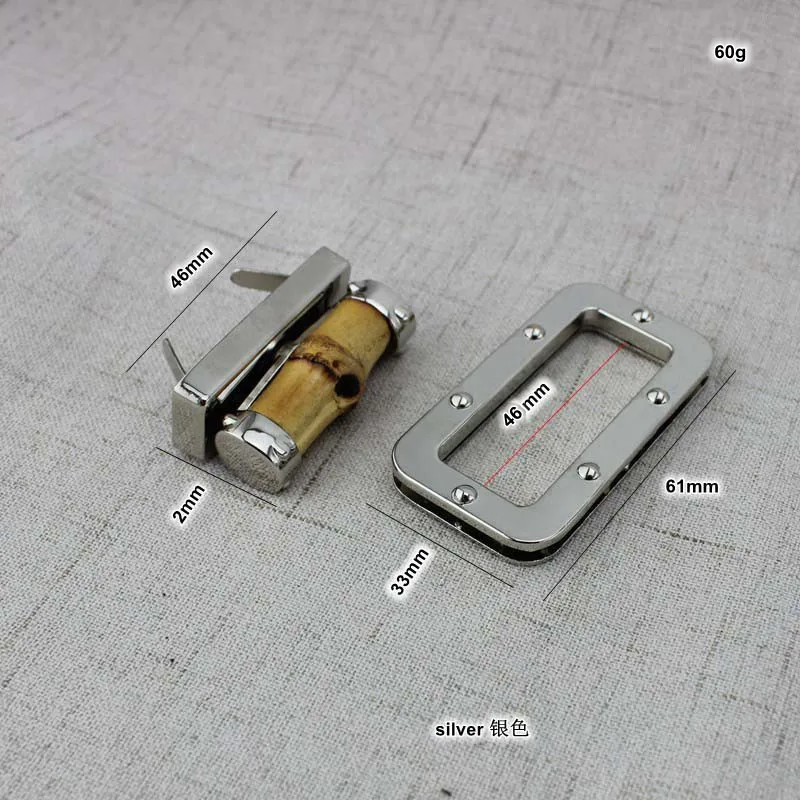 10 комплектов Новое поступление серебряных сумок Аппаратные аксессуары женская сумка металлическая сумка Пряжка твист замок сумка с вычетом бамбуковый замок