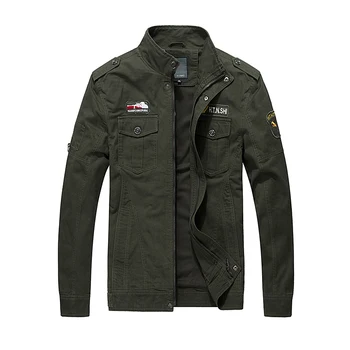 

Large size 2016 new jaqueta masculina stand collar embroidery military jacket men high quality mens Autumn bomber jacket coat