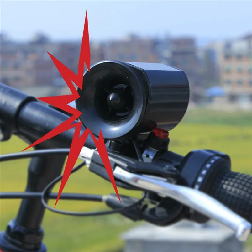 Beautiful Bicycle Bell Ultra loud Speaker Black Electronic Bicycle 6 Sounds Alarm Bell Bike Siren Horn Bicycle Accessories #5S30 (6)