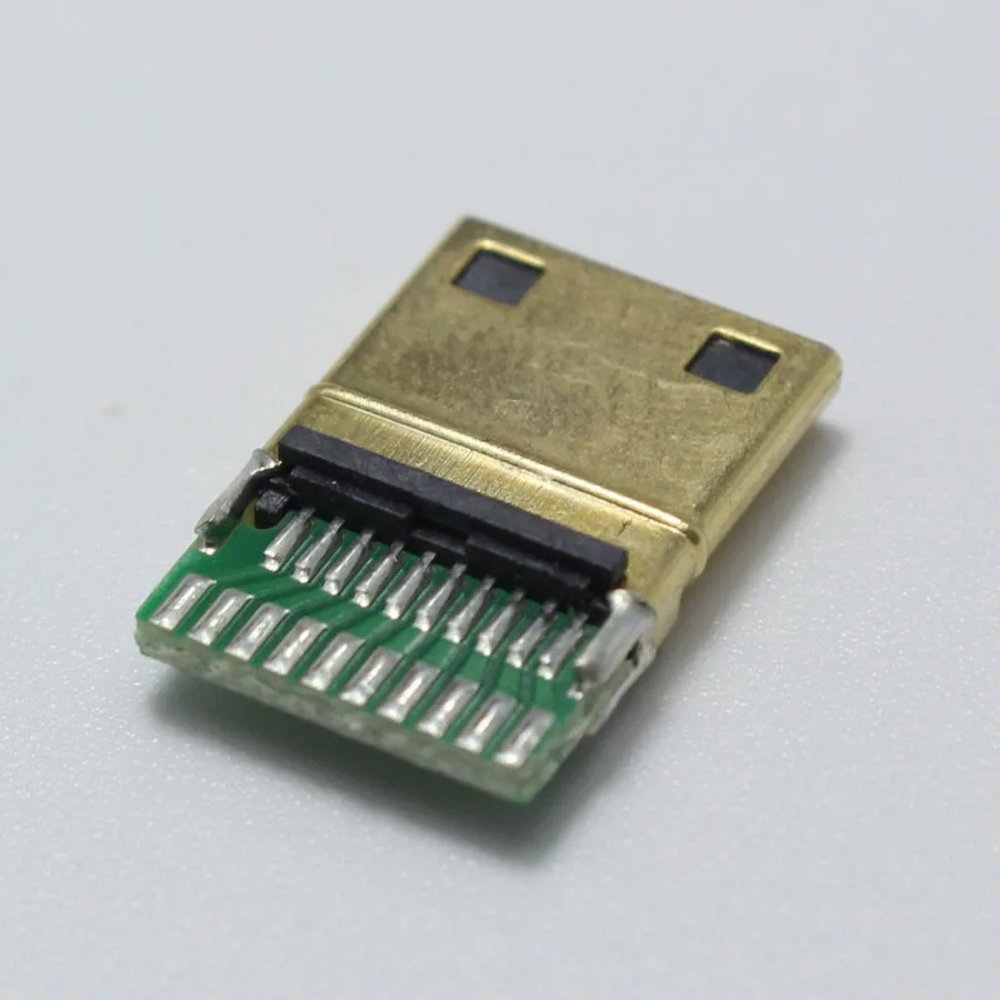 1 шт. DIY Mini HDMI Тип C сварочный Тип штекер 19 Pin PCB разъем 19+ 1 Позолоченные вилки