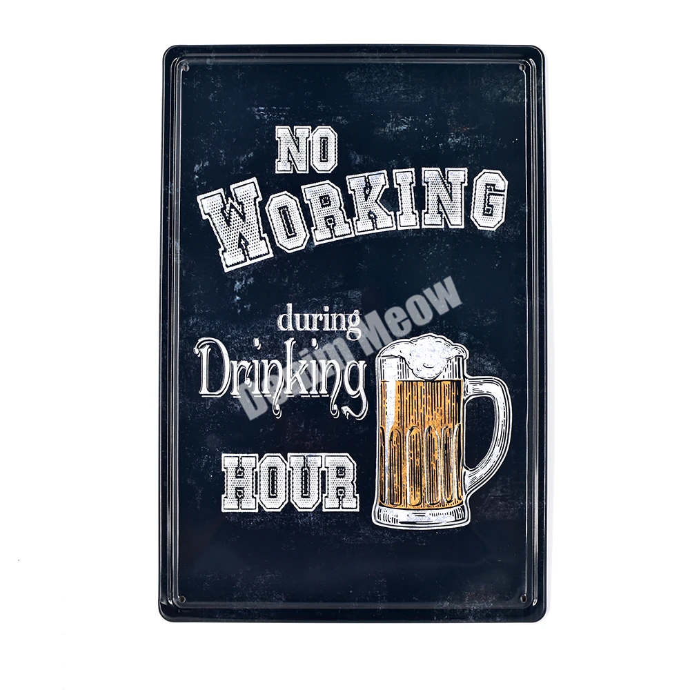 

Drinking Hour Retro Embossed Metal Tin Signs Bar Pub Home Decorative Plates Beer Festival Wall Sticker Advertising Sign 30*20cm