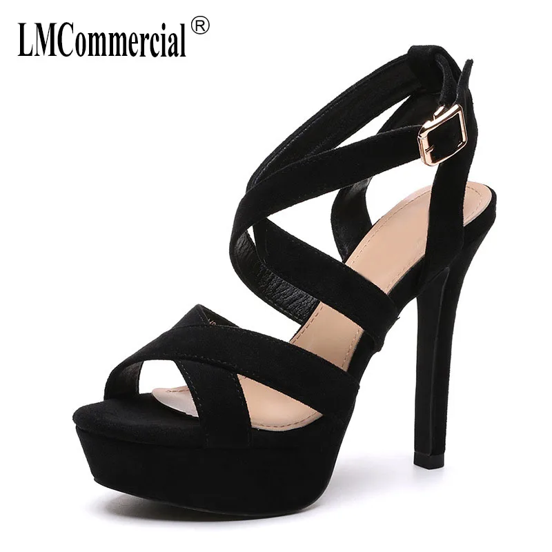 Fish Beak Shoes 2019 New one-word buckle sandals summer fine high heel open toe waterproof high heels Female womens shoes Fish Beak Shoes 2019 New one-word buckle sandals summer fine high heel open toe waterproof high heels Female womens shoes