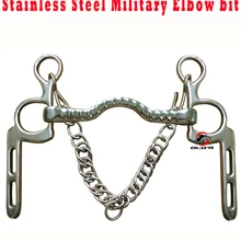 Из нержавеющей стали Военный локоть, Лошадь продукт с крючками и цепь. Низкий порт рот, никогда не ржавеет.(RBT0125