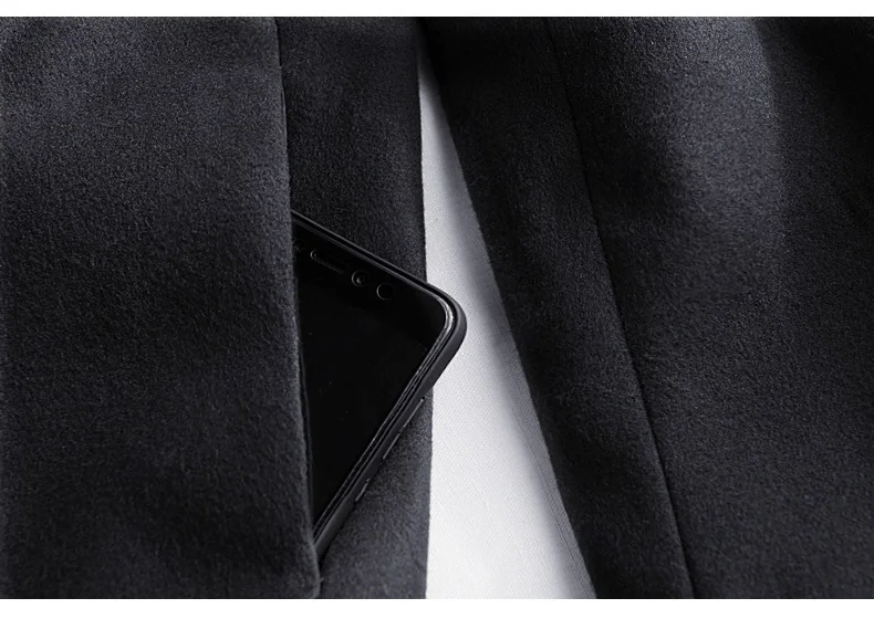Новые мужские длинные шерстяные пальто/Высокое качество корейской версии Теплый трехмерный тонкий Тренч M-5XL