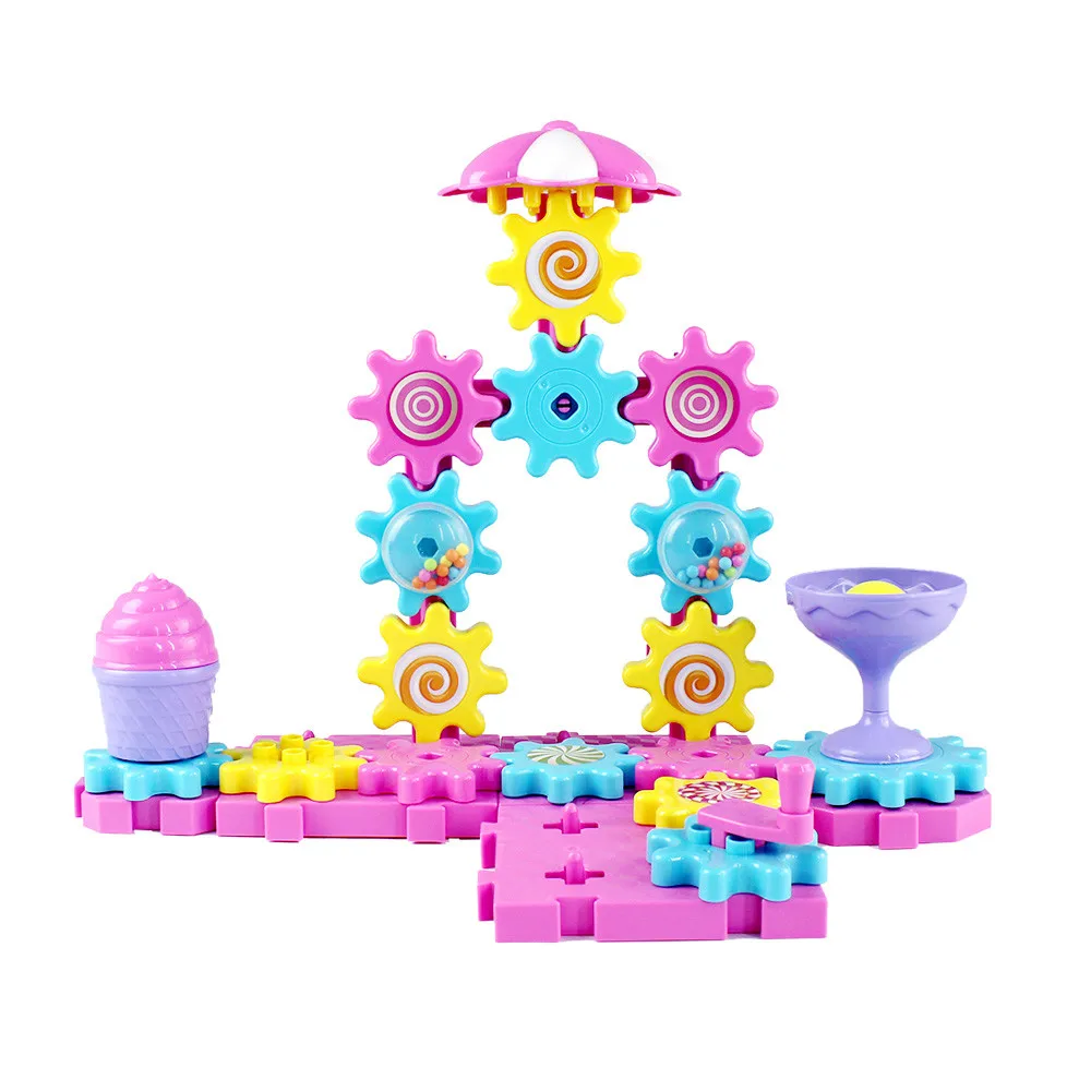 

Great for Ages 4 and Up Plastic Gears Building Set Imagine Educational Construction Building Sugar Toys Birthday Gift
