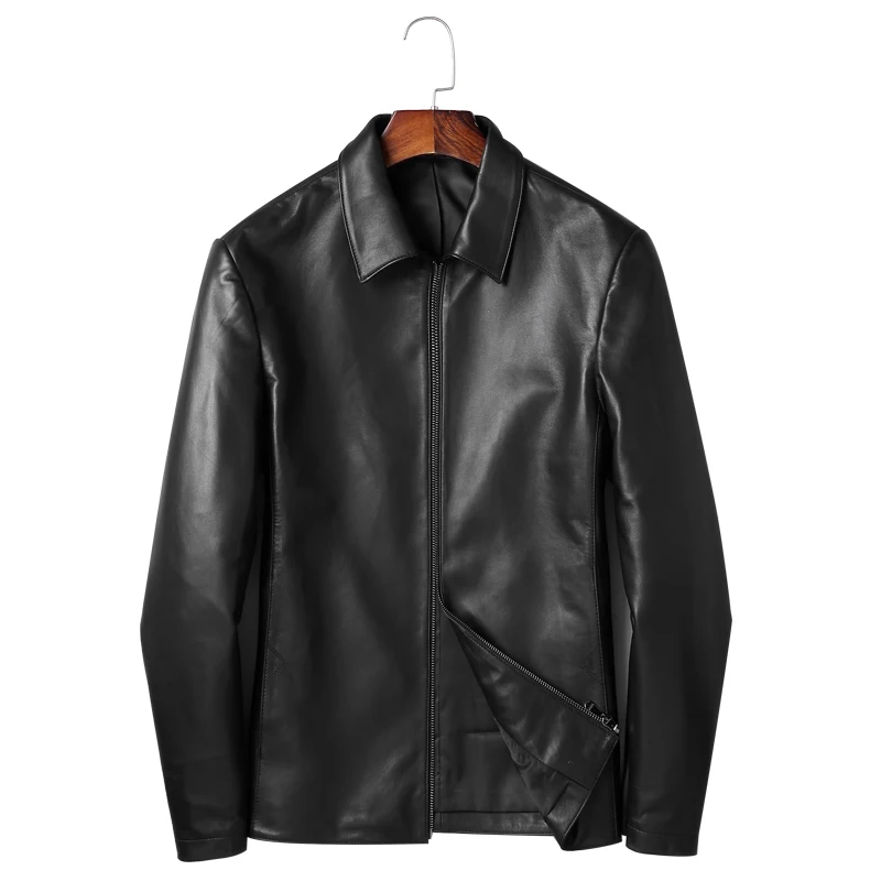Casual New Leather Jacket Real Sheep Leather Jacket Autumn Genuine Leather Jacket And Coat Motorcycle Jacket Windbreak Slim Fit