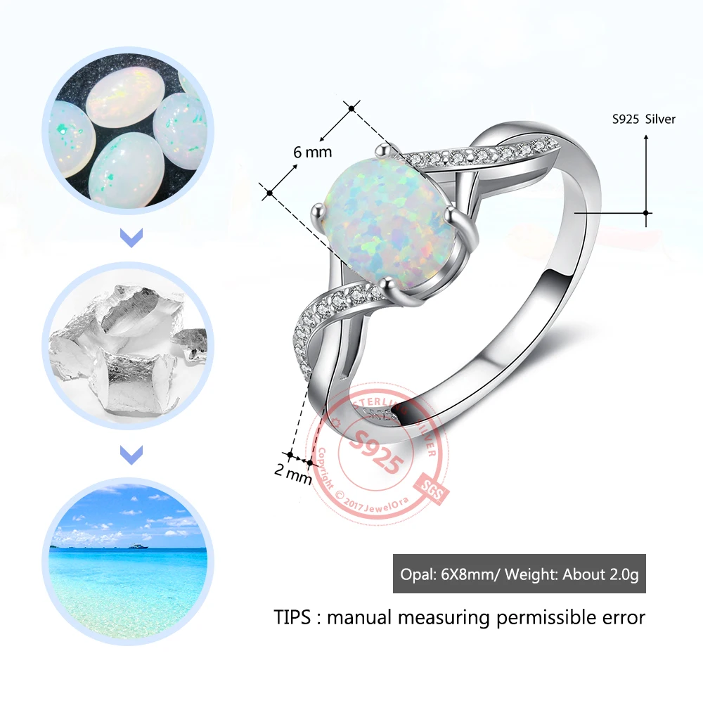 8 мм овальный опал в форме мороженого камень палец кольцо из натуральной 925 пробы серебряные кольца для женщин модные свадебные украшения(JewelOra RI103631