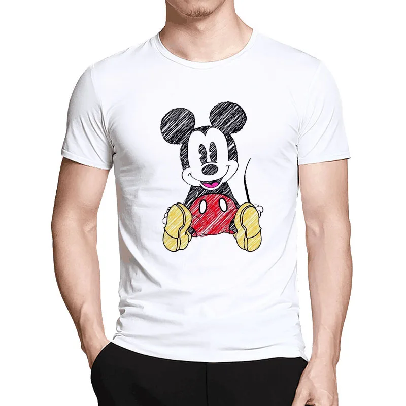 

Funny Mickey Mouse Funny head Men's T-Shirt Cool Design Pattern Round Neck Short Sleeve T-Shirt Modal Printed Soft Short Sleeves