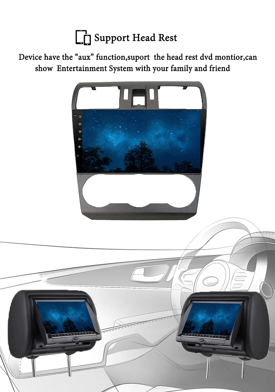 Best Android 9.0 4+64G car dvd gps multimedia player For Subaru Forester XV WRX 2013-2015-2018 car dvd navigation video audio player 13