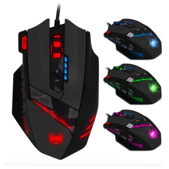 

Potable USB Wired 4000dpi 12 Buttons Unique High Quality Optical Gaming Mouse LED Backlight For home Office Gaming Mice