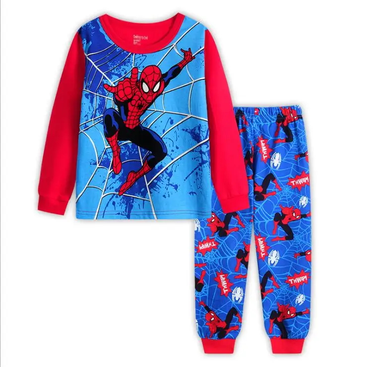 От 2 до 8 лет дети мальчик супергерой Халк Человек-паук Железный человек пижамы комплект одежды для сна детские пижамы с героями мультфильмов детские новогодние пижамы