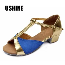 Prefessional синий Tango Туфли для латинских танцев для девочек женские Zapatos De Baile Latino Mujer 605