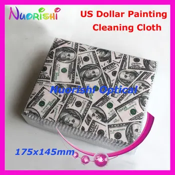 

free shippping LC102 Microfiber glasses sunglass eyeglass cleaning cloth US dollar design 175mm x 145mm