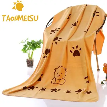 

Puppy Dog Cute Bath Towel Powerful Absorbent Soft Drying Bath Towel Cat Pet Baby Bathrobes Cleaning Necessary 140*70CM