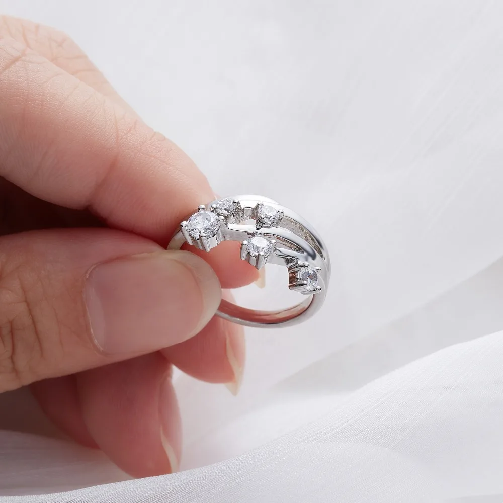 Rinhoo Новое Поступление Женское кольцо с цирконом для помолвки Элегантный Кристалл австрийский Свадебный CZ модные ювелирные Кольца Подарочные