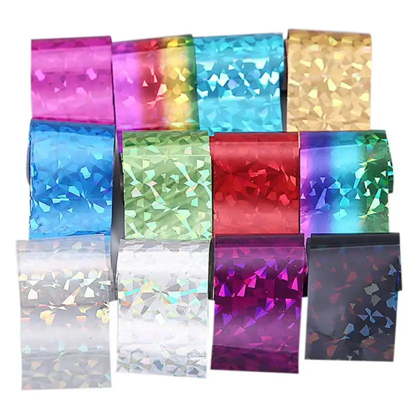 OutTop 12PCS Multicolor Nail Art Stickers Transfer foil nail sticker Decal Tips 4*20CM Manicure Decor stickers set 06.12 | Красота и