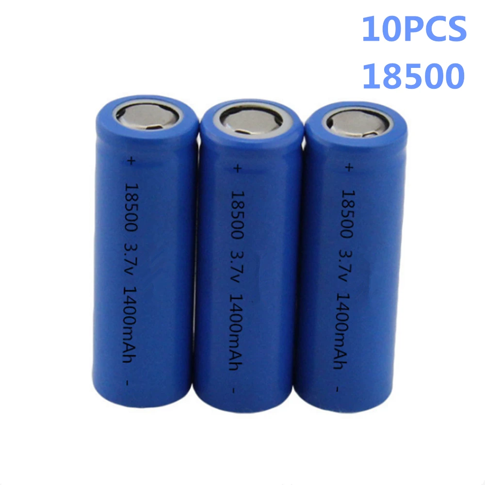 10 шт./лот SHSEJA 3 7 V 18500 1400mAh перезаряжаемая литиевая батарея мощный легкий фонарик