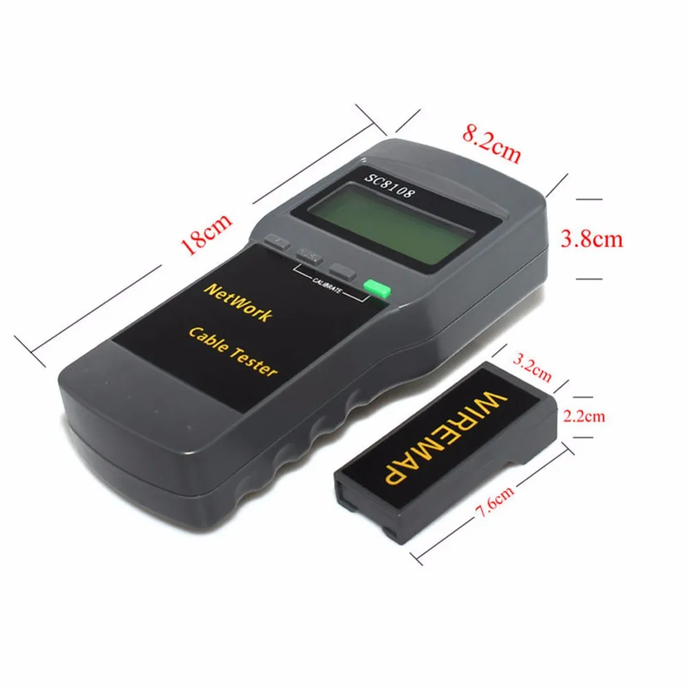 Бесплатная доставка SC8108 Портативный Многофункциональный ЖК-дисплей Беспроводной сетевой тестер метр и LAN телефонный кабель тестер & метр