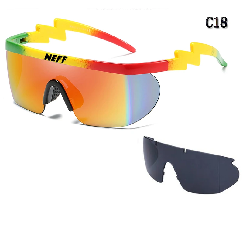 2 линзы Gafas Feminino новые модные брендовые солнцезащитные очки Neff Винтажные Солнцезащитные очки с покрытием очки для вождения для мужчин/женщин Oculos De Sol - Цвет линз: C18